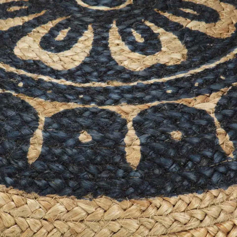 vidaXL Poef handgemaakt 45x30 cm jute blauw, foto 3