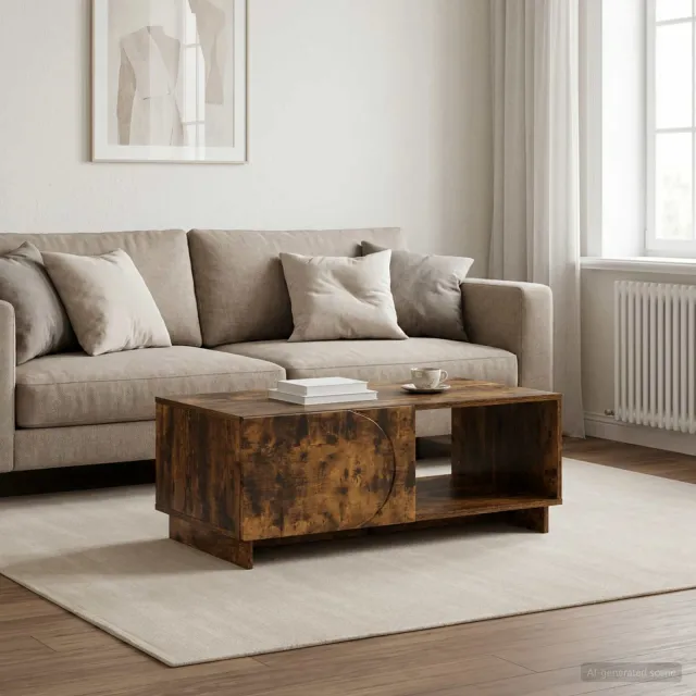 vidaXL Salontafel Gerookt eiken 95 x 50,5 x 35 cm Bewerkt hout Bruin