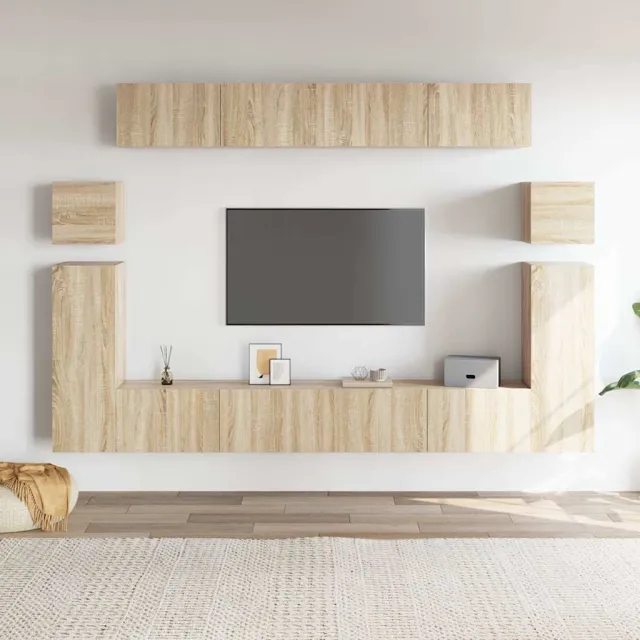 vidaXL 8-delige Tv-meubelset bewerkt hout sonoma eikenkleurig, foto 2