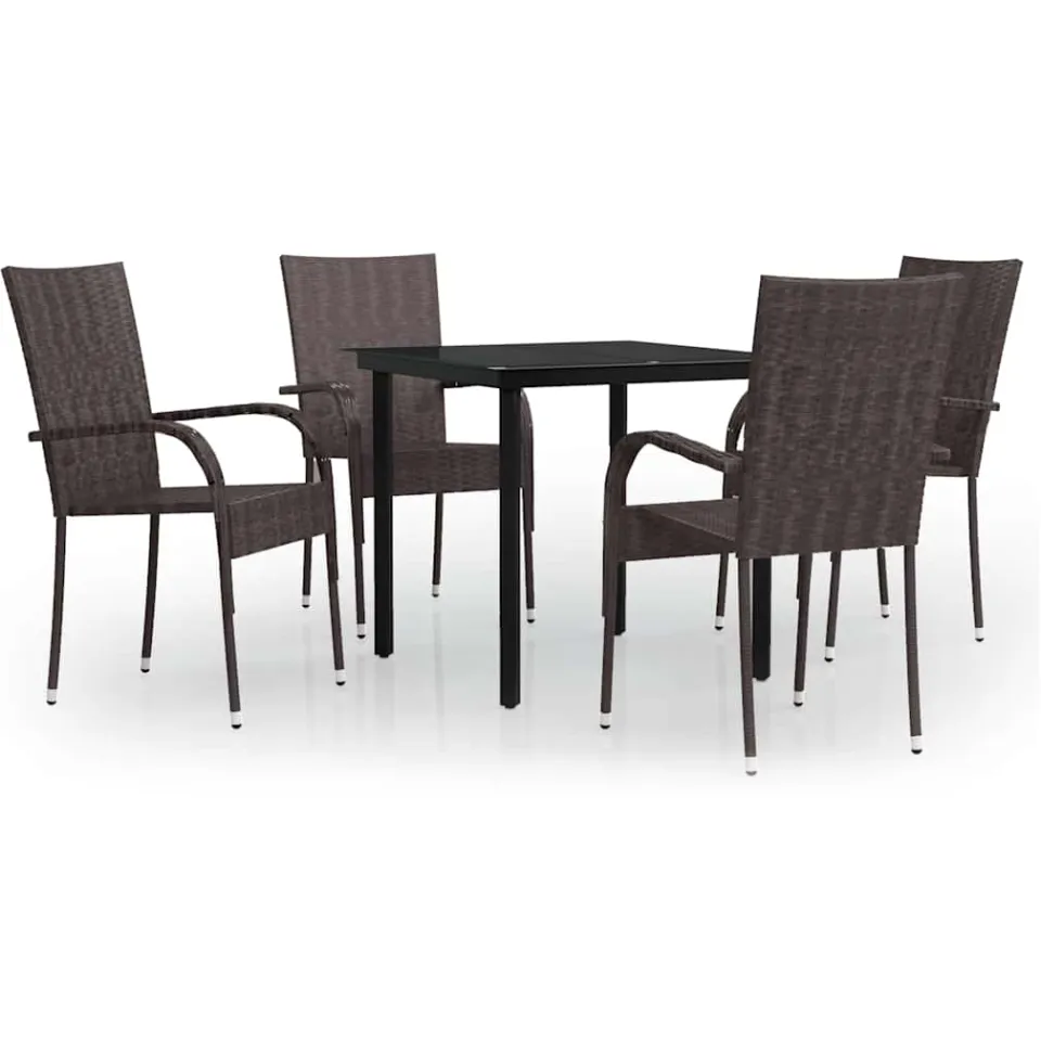 vidaXL 5-delige Tuinset bruin en zwart, foto 3