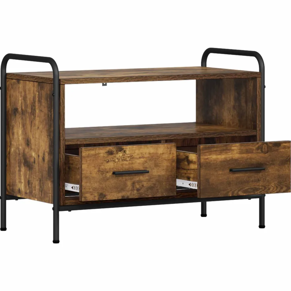 vidaXL Tv-meubel 67,5 x 33 x 50 cm Gerookt eiken Bewerkt hout Bruin