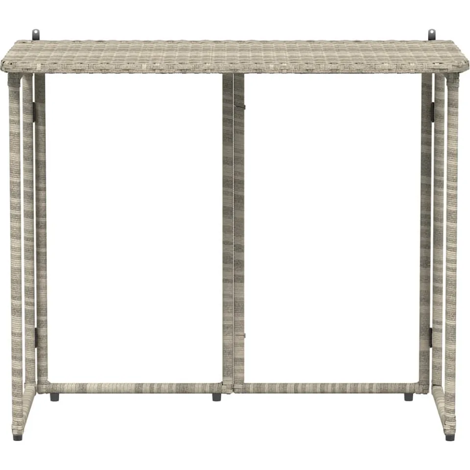 vidaXL Tuintafel inklapbaar 90x51x75 cm poly rattan lichtgrijs grijs, foto 4