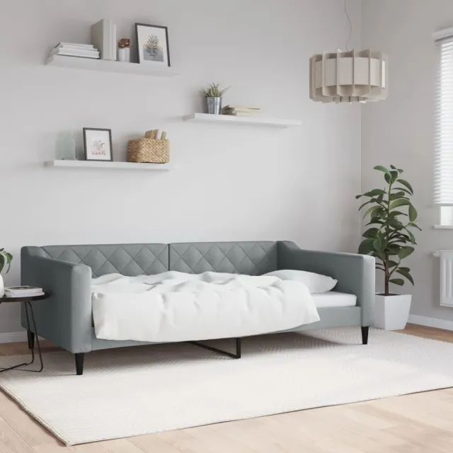 vidaXL Slaapbank 100x190 cm stof lichtgrijs grijs