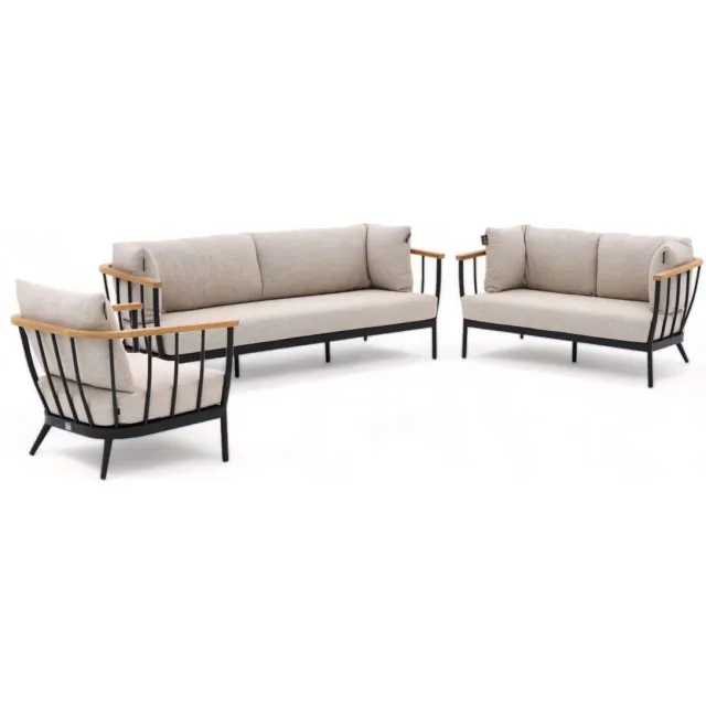 Apple Bee Condor Loungeset Nr. 12 | 3-delig | Black | BEE WETT® Zwart