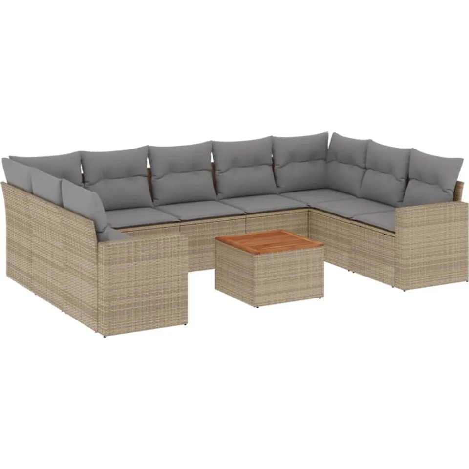vidaXL Patio Sofa Set Beige mix en grijs, foto 3