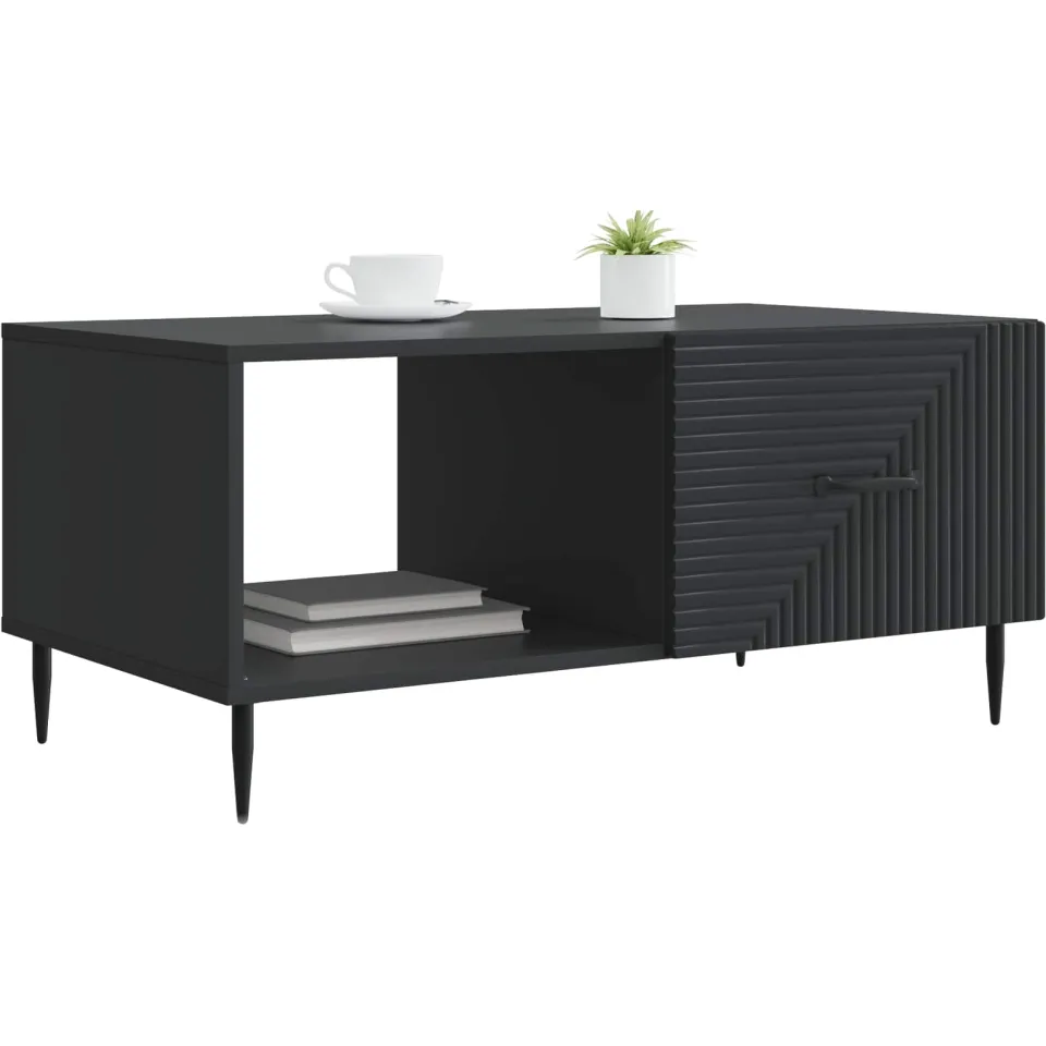 vidaXL Salontafel Zwart 90 x 50 x 40 cm Bewerkt hout