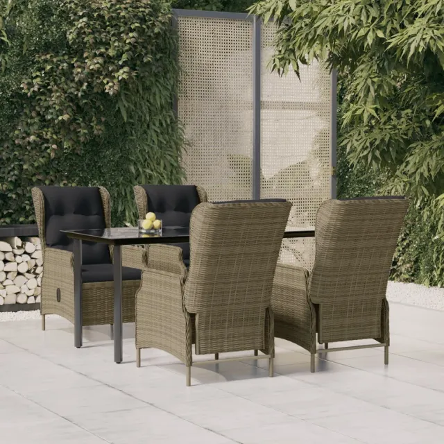vidaXL 5-delige Tuinset poly rattan bruin, foto 2