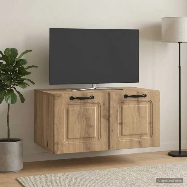 vidaXL Wandbeugel TV-kast 59,5 x 41 x 30 cm Artisanaal eiken, foto 2