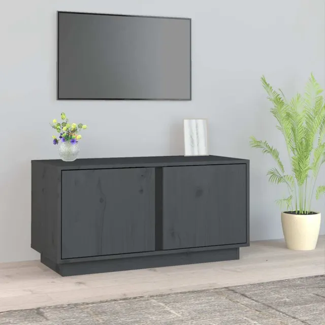 vidaXL Tv-meubel 80x35x40,5 cm massief grenenhout grijs, foto 2