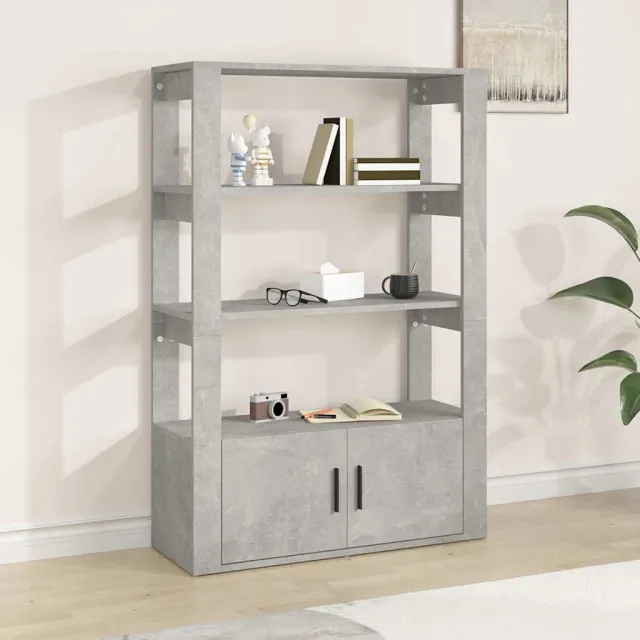 vidaXL Dressoir 80x30x119,5 cm bewerkt hout betongrijs