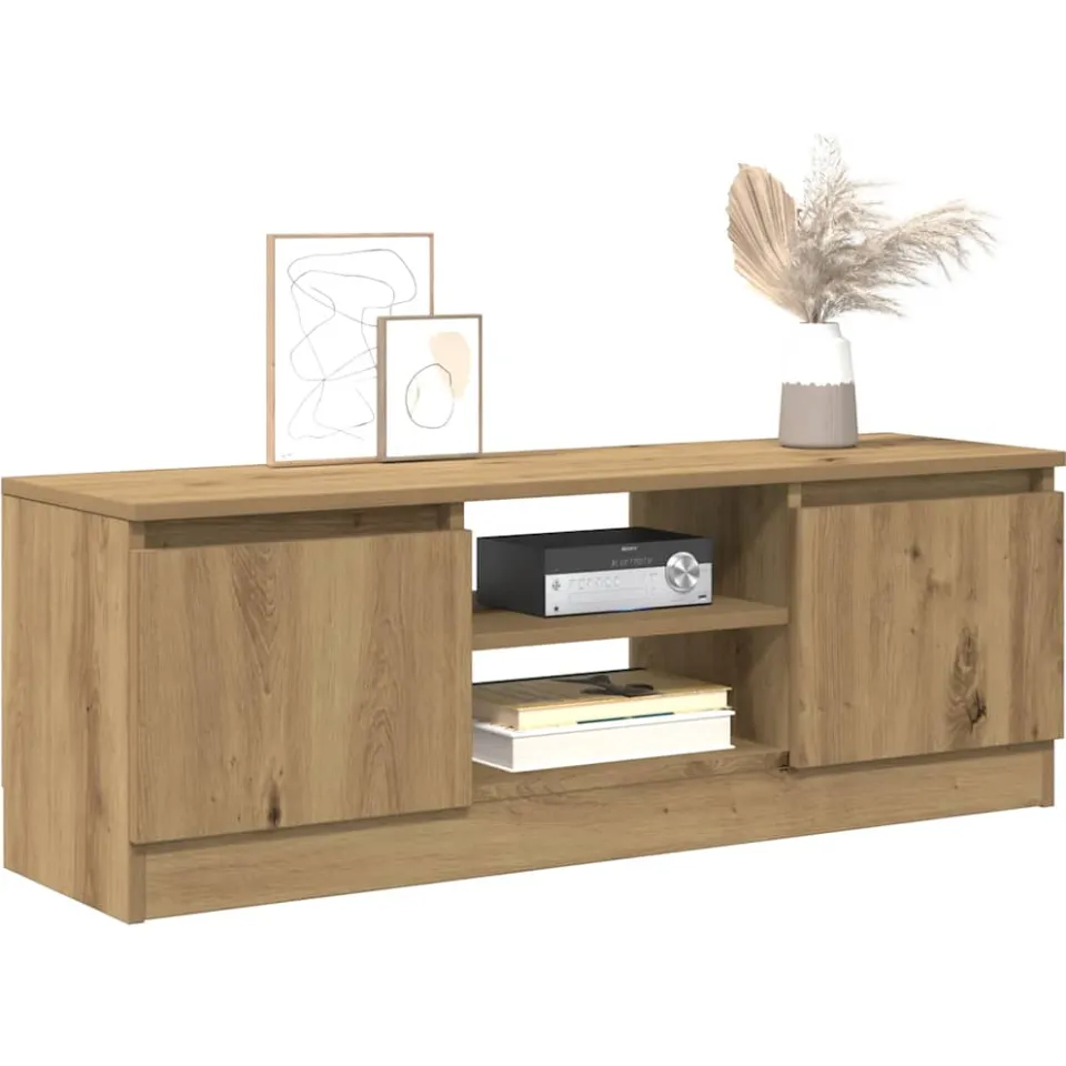 vidaXL Tv-meubel 102x30x36 cm bewerkt hout artisanaal eikenkleur Bruin