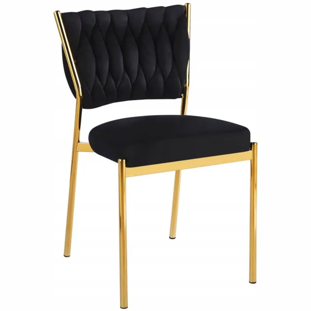 Furnitex K45-FX Riviera 100 - Eetkamerstoel - Zwart fluweel - Goudkleurig metalen frame Zwart;Goud