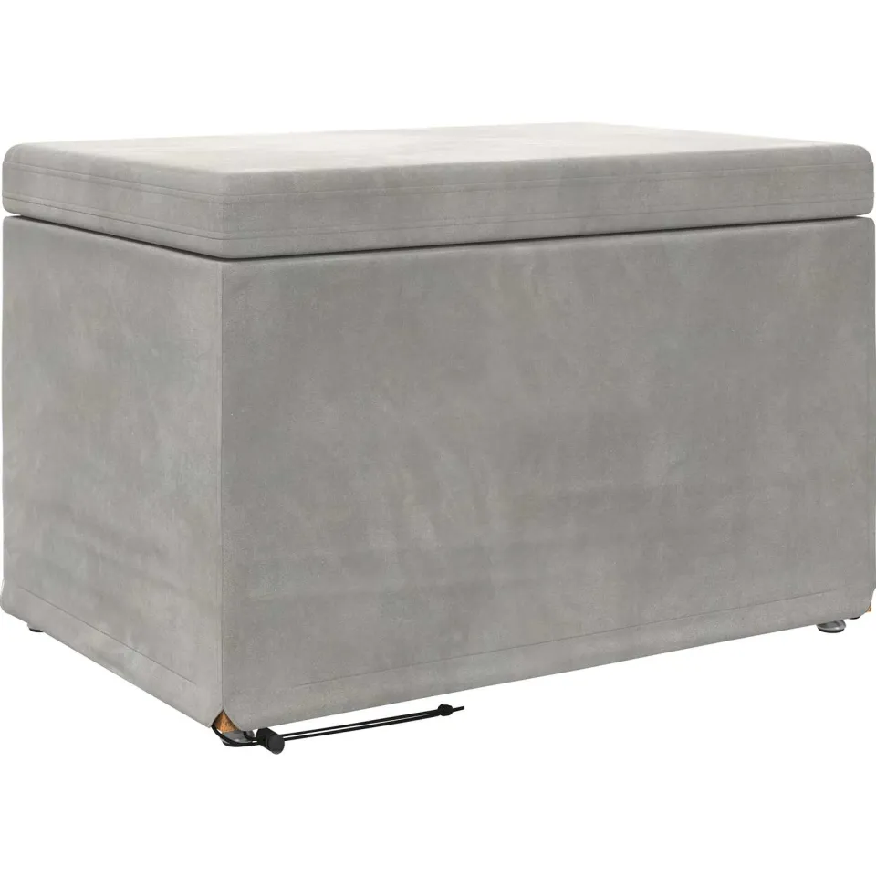 vidaXL Kruk Lichtgrijs 61 x 41 x 40 cm Velvet en Gefabriceerd Hout, foto 4
