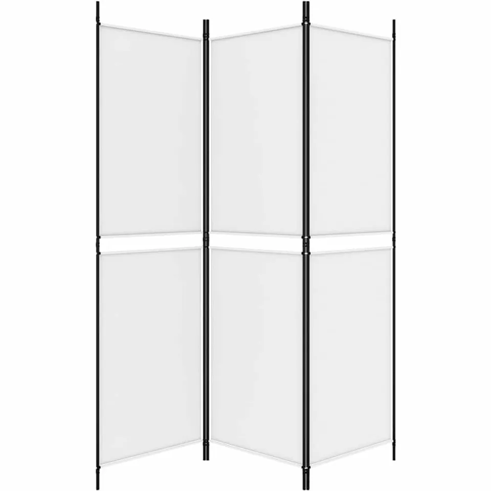 vidaXL Kamerscherm met 3 panelen 150x180 cm stof wit, foto 4