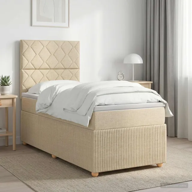 vidaXL Boxspringbed met matras Crèmekleurig 80 x 200 cm Stof