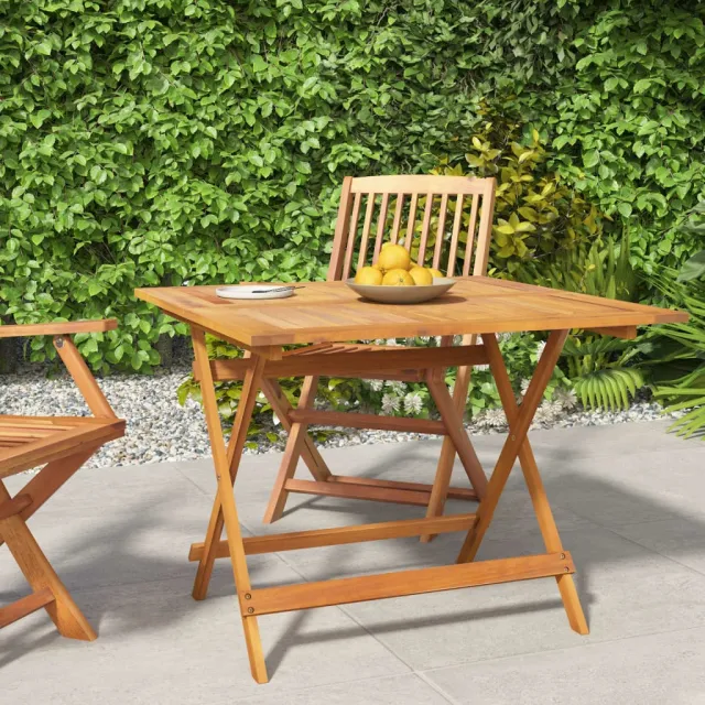 vidaXL Tuintafel inklapbaar 90x90x75 cm massief acaciahout Bruin