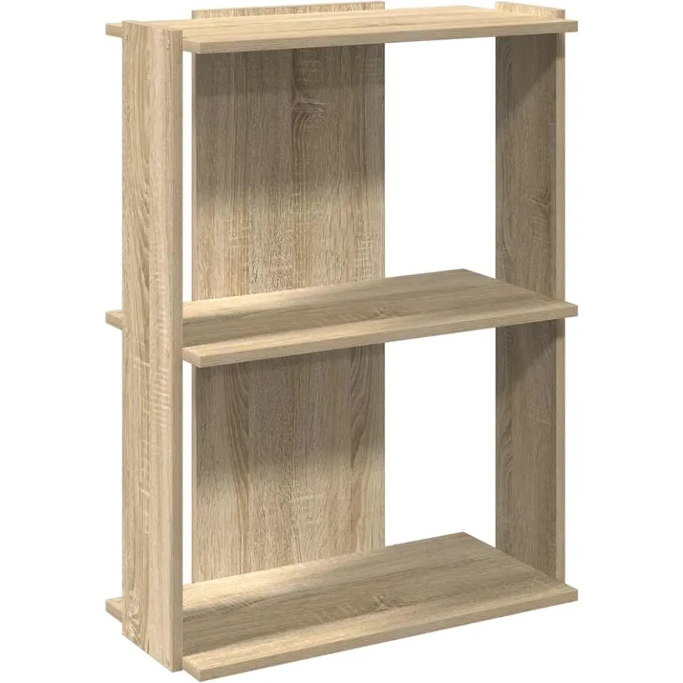 vidaXL Boekenkast 3-laags 60x30x80 cm bewerkt hout sonoma eikenkleurig, foto 3