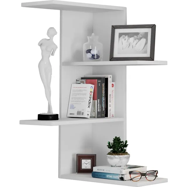 Vcm Houten wandplank Hangende plank Hoekplank Wandplank Plank Balos Wit