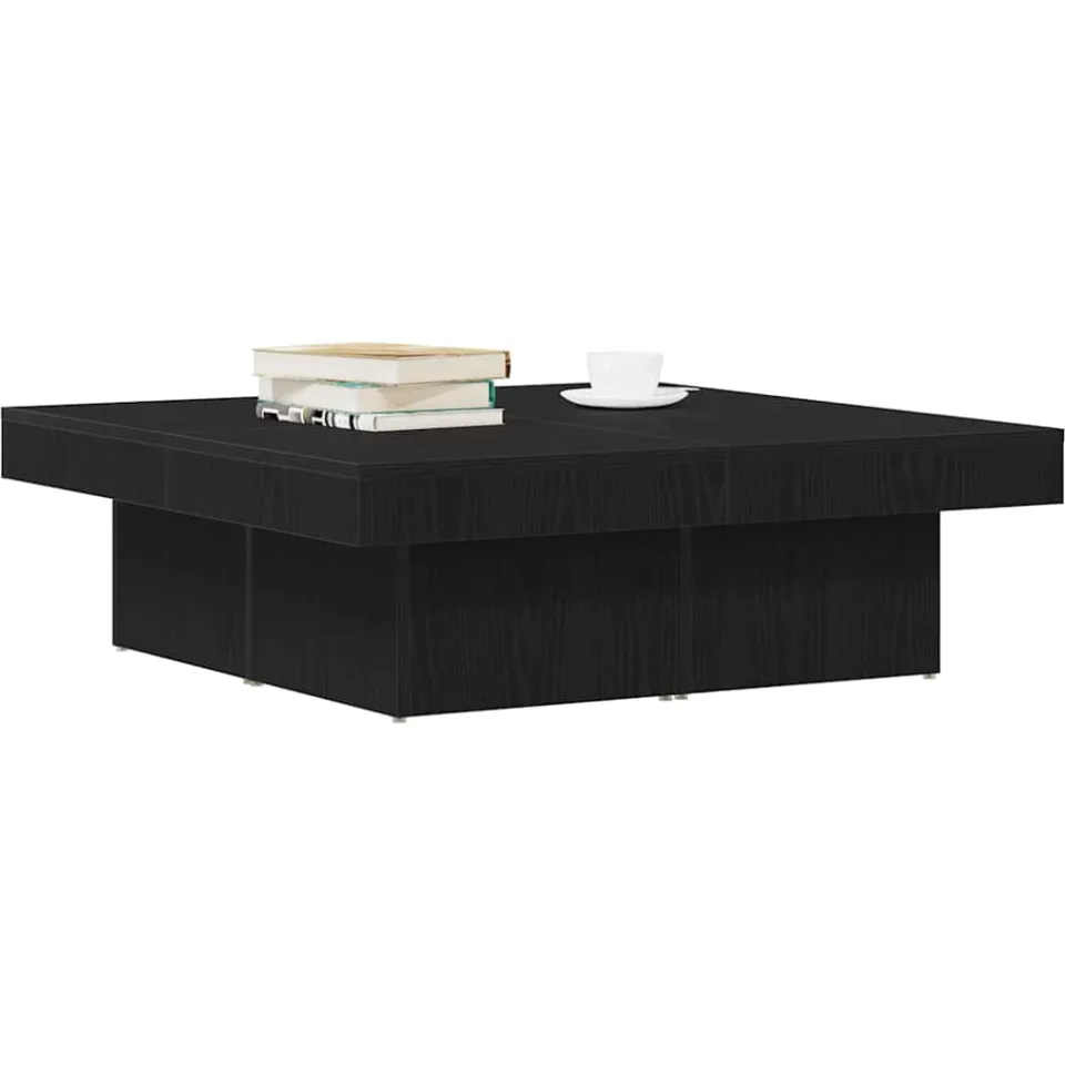 vidaXL Salontafel Zwart Eiken 90 x 90 x 28 cm Bewerkt hout