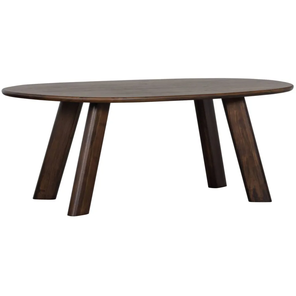 WOOOD Roundly Eetkamertafel - Mangohout - Walnoot - 76x200x100, foto 3