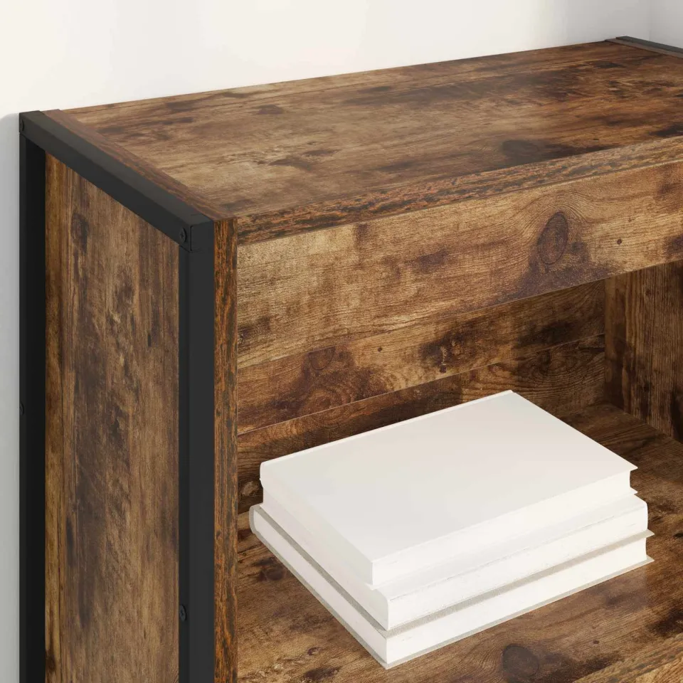 vidaXL Boekenkast 60 x 30 x 155 cm Bewerkt hout Rook Eik bruin, foto 4