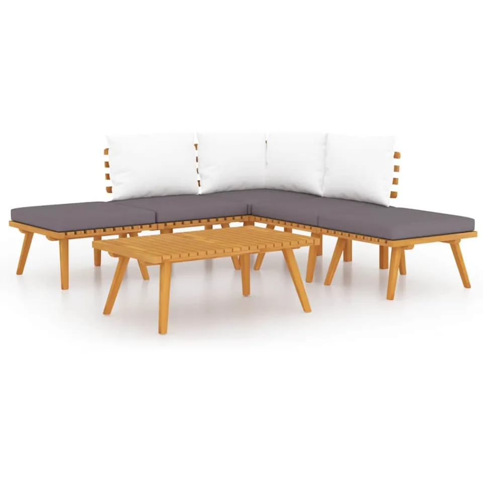 vidaXL 6-delige Loungeset massief acaciahout bruin, foto 3