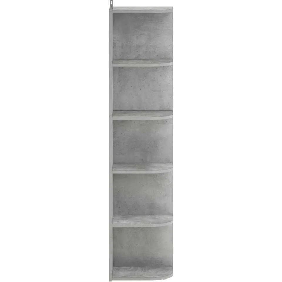 vidaXL Hoekrek 5-laags 25 x 31 x 131 cm Bewerkt hout Betongrijs