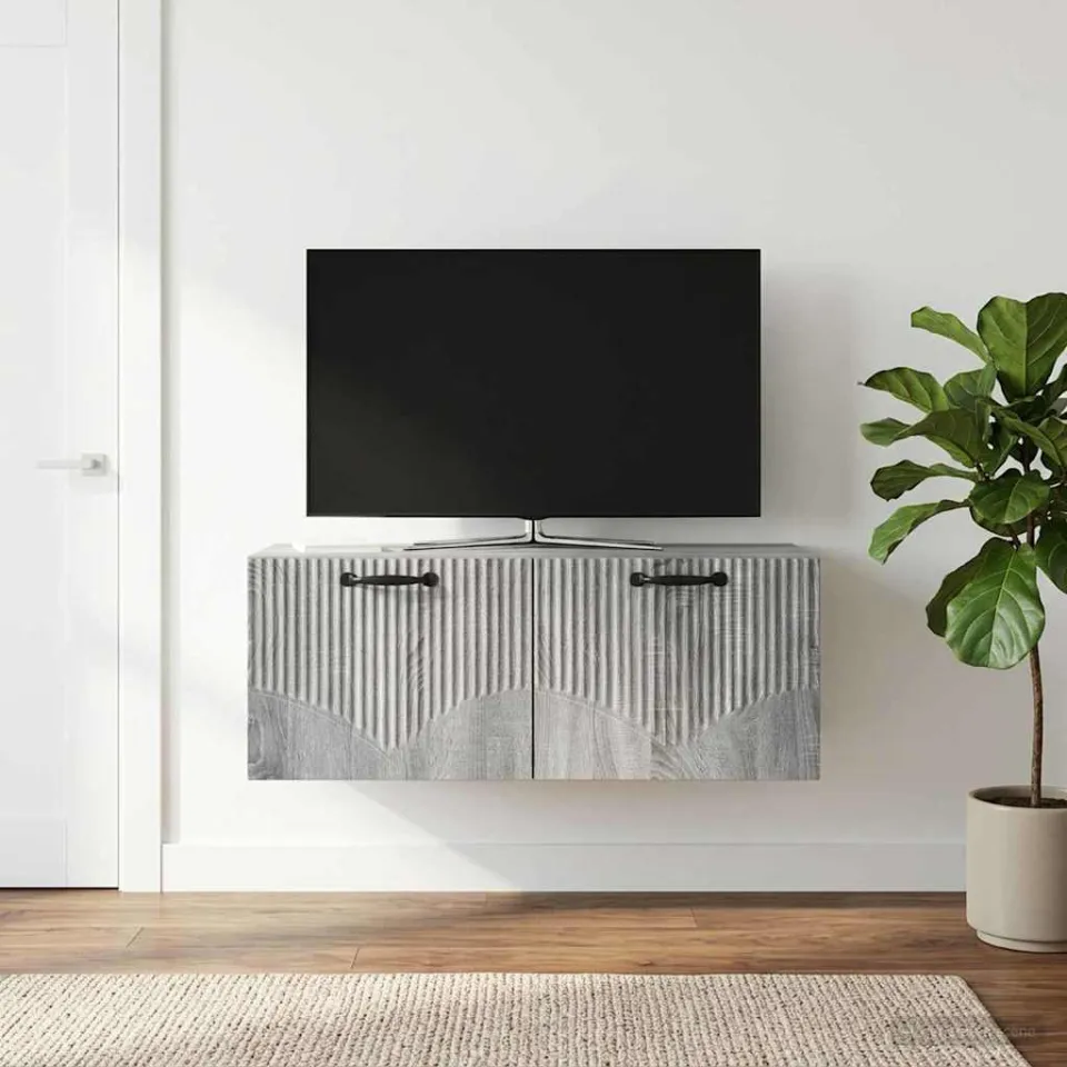 vidaXL Wandbeugel TV-kast Grijs sonoma 78,5 x 31 x 30 cm Bewerkt hout, foto 4
