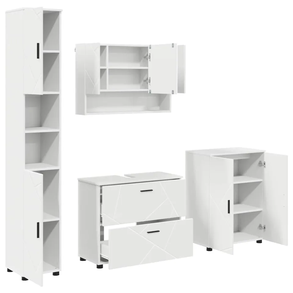 vidaXL Badkamermeubelset 4 st Wit 35 x 30 x 192 cm, foto 3