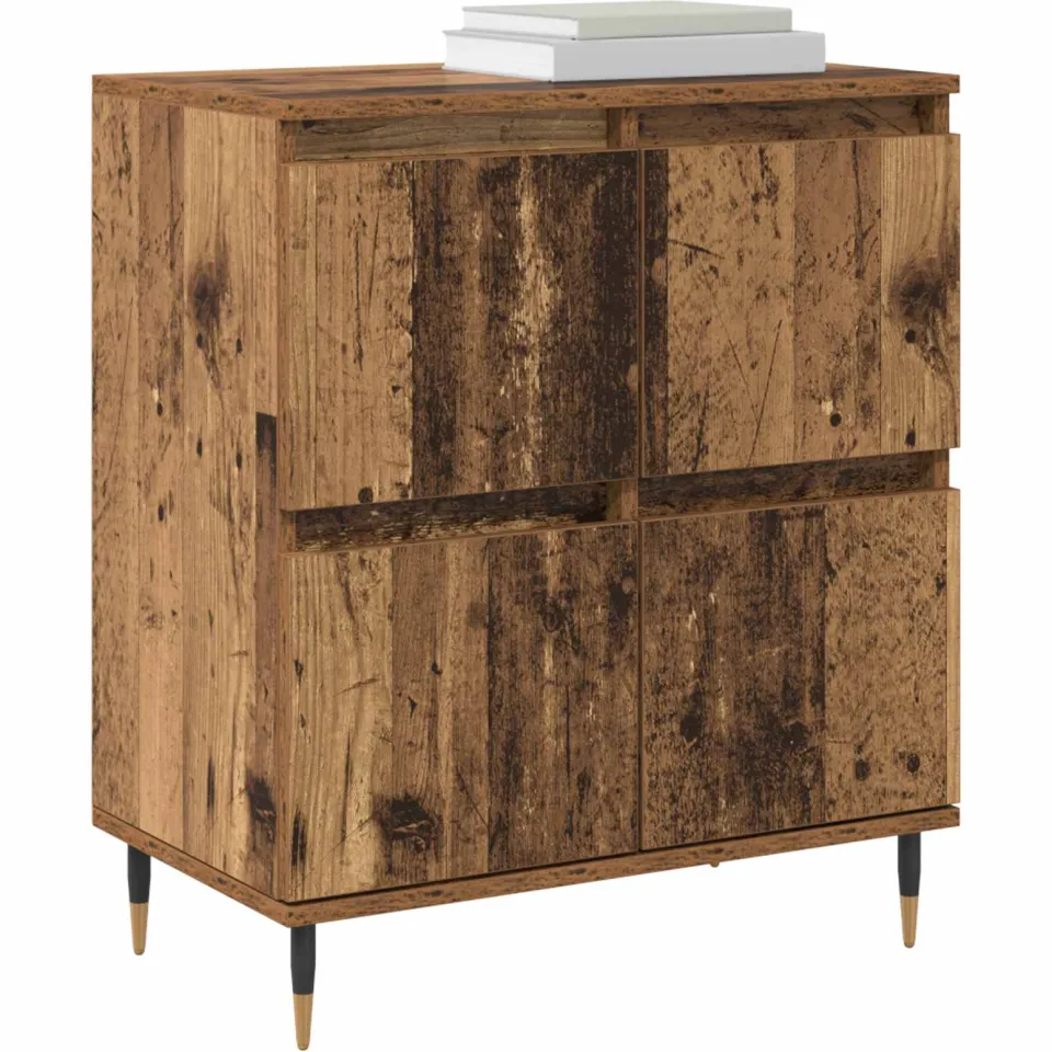 vidaXL Opbergkast 2 st Oudhout 60 x 35 x 70 cm Bruin