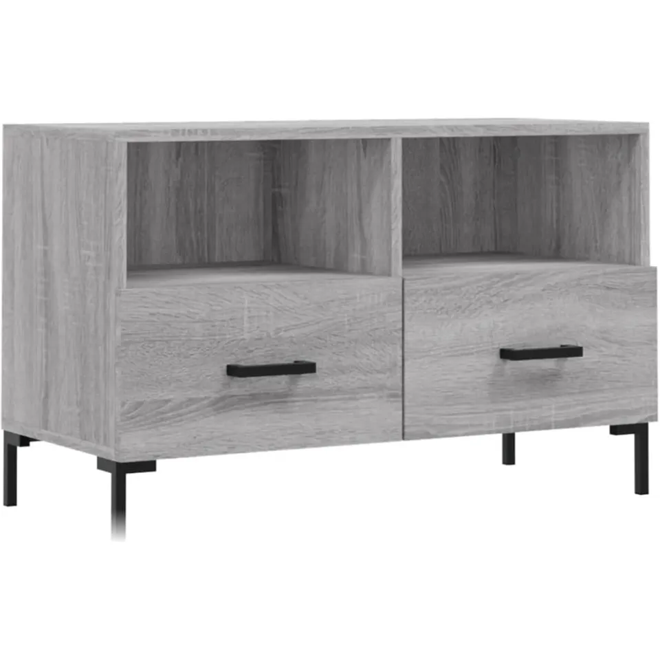 vidaXL Tv-meubel 80x36x50 cm bewerkt hout grijs sonoma eikenkleurig, foto 3