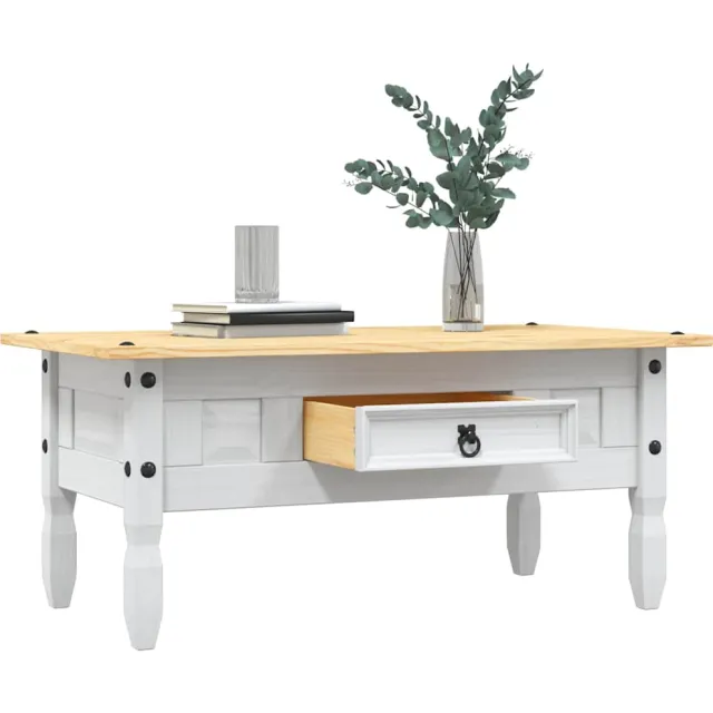 vidaXL Salontafel 100x55x44 cm Mexicaans grenenhout Corona-stijl wit