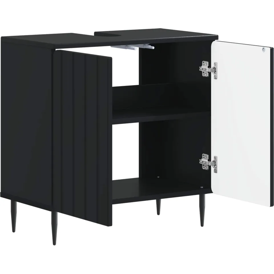 vidaXL Badkamer wastafelkast ZWOLLE Zwart 59,5 x 31,5 x 59 cm