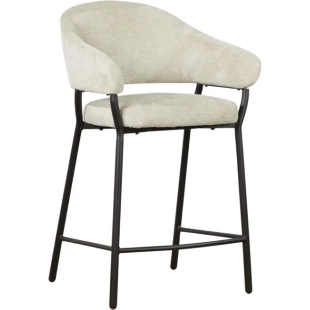 Meubelplaats Barkruk Lune - Movie Naturel 1 beige - Japandi met armleuningen