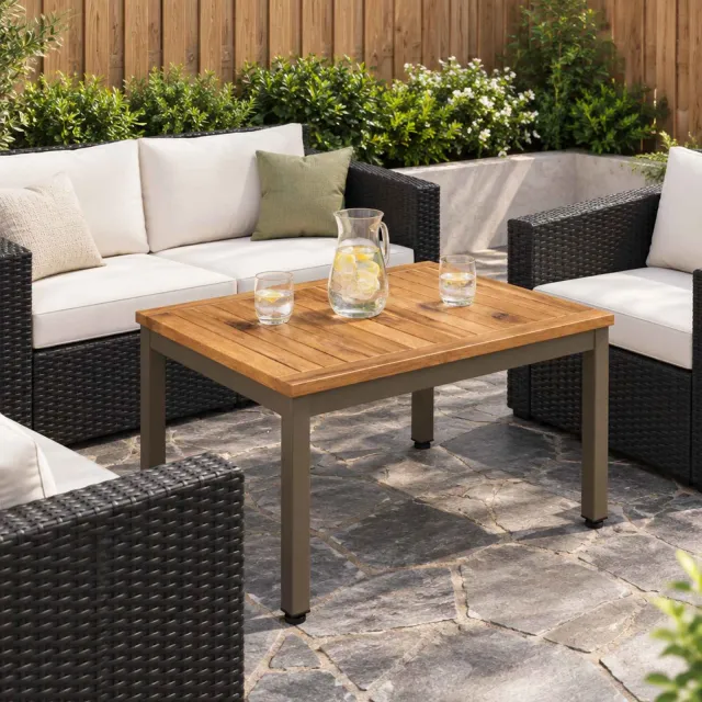 vidaXL Salontafel NAARDEN Natuurlijk en Koffie 49 x 60,5 x 36 cm Bruin