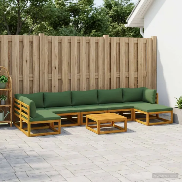 vidaXL Bankstel 8 st Naturel Massief Acaciahout Groen
