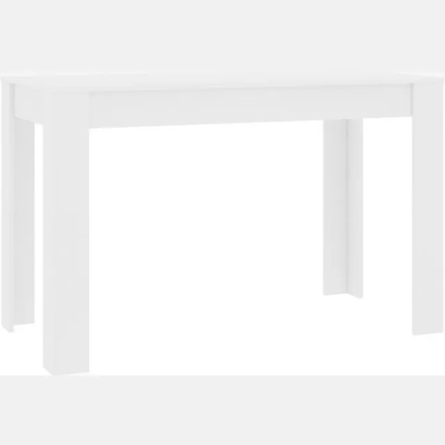vidaXL Eettafel - 120x60x76 - cm - bewerkt - hout - wit