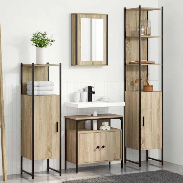 vidaXL Badkamermeubelset 4 st Sonoma Eiken 33 x 33 x 185,5 cm Bruin
