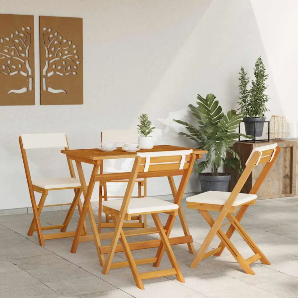 vidaXL Bistroset 5 st Olie naturel Massief Acaciahout, foto 4
