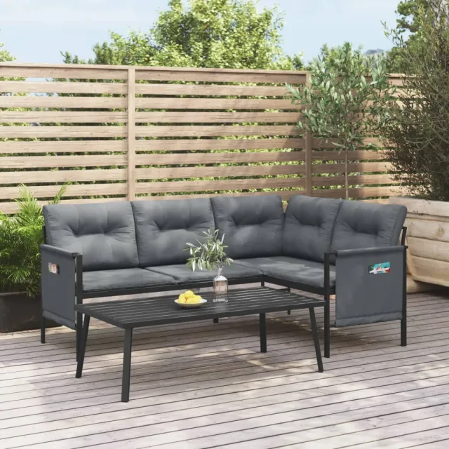 vidaXL 2-delige Loungeset staal antracietkleurig, foto 2