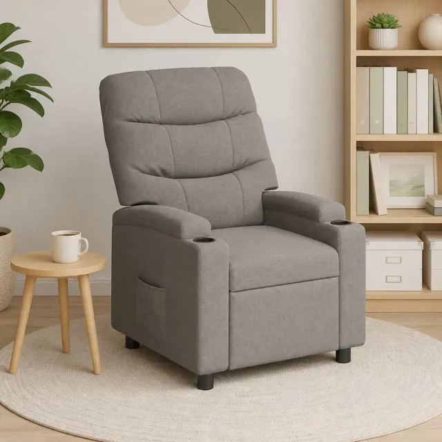 vidaXL Ligstoel Taupe 75 x 93 x 102 cm Stof