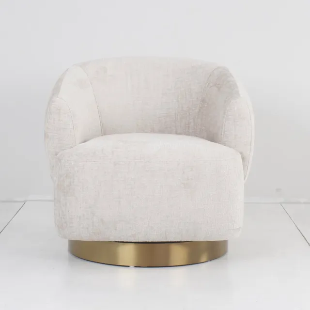 Sleepking Fauteuil / Draaifauteuil Ginto - 100% Linnen - Gebroken Wit