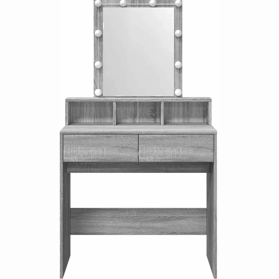 vidaXL Kaptafel met LED 80x41x144,5 cm grijs sonoma eikenkleurig, foto 4