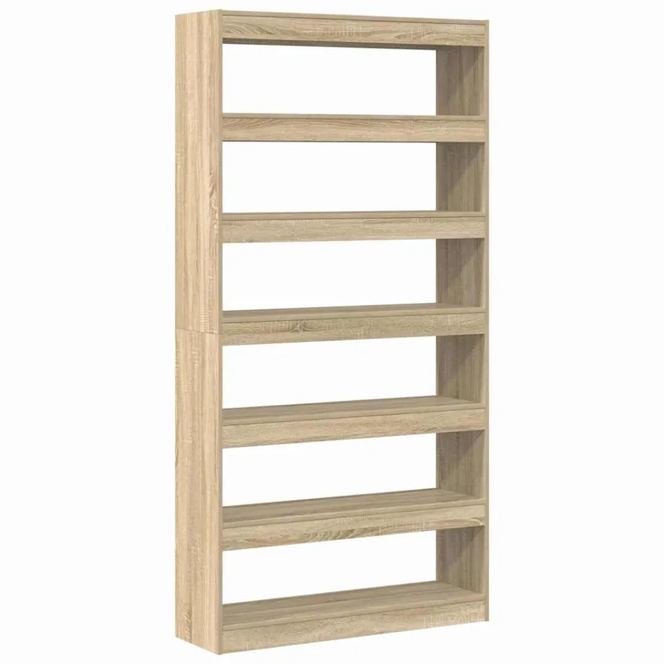 vidaXL Boekenkast 6-laags 100 x 30 x 198 cm Bewerkt hout Sonoma Eiken, foto 3