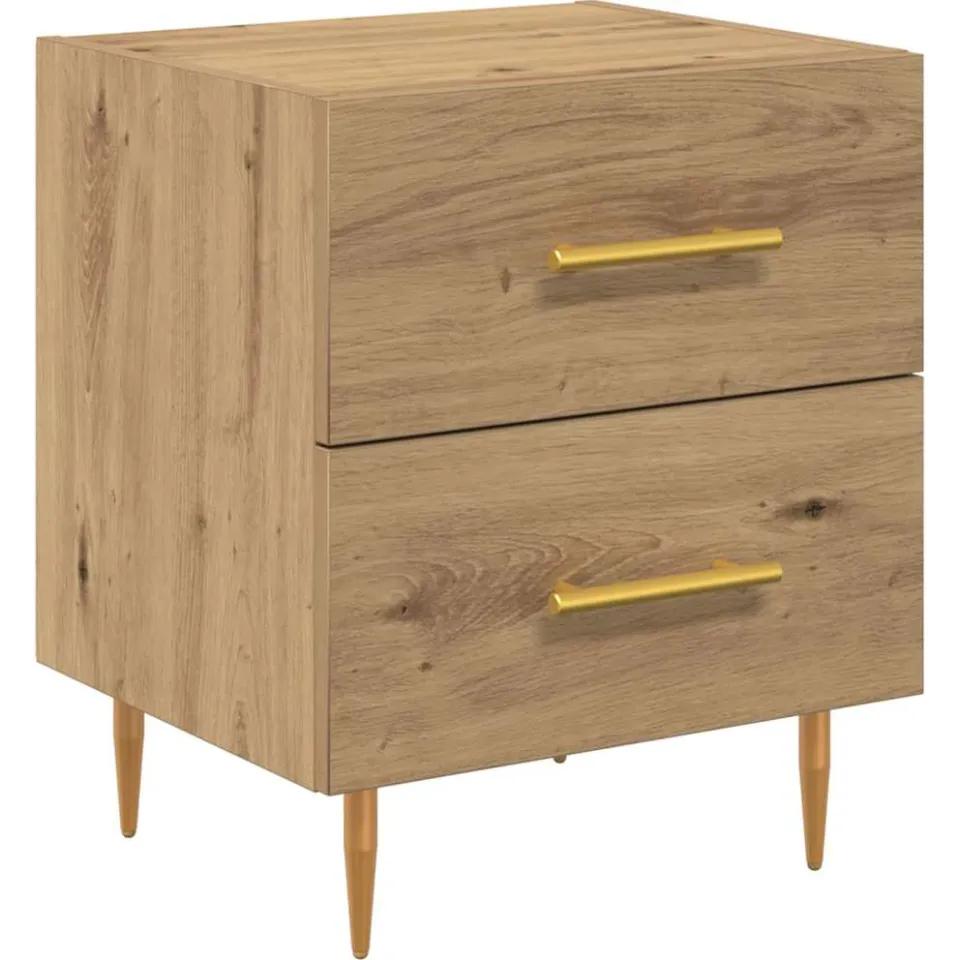 vidaXL Nachtkastje Artisan Eiken 40 x 35 x 47,5 cm Bewerkt hout, foto 3
