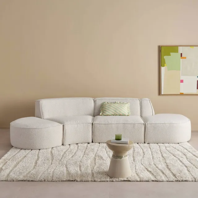 NOUS Living Newton bank crème Crème bouclé