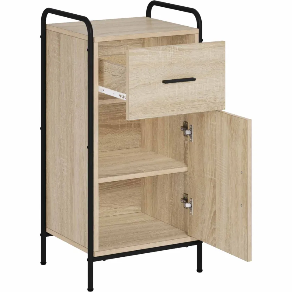 vidaXL Dressoir Sonoma Eiken 97 x 33 x 81 cm Bewerkt hout Bruin