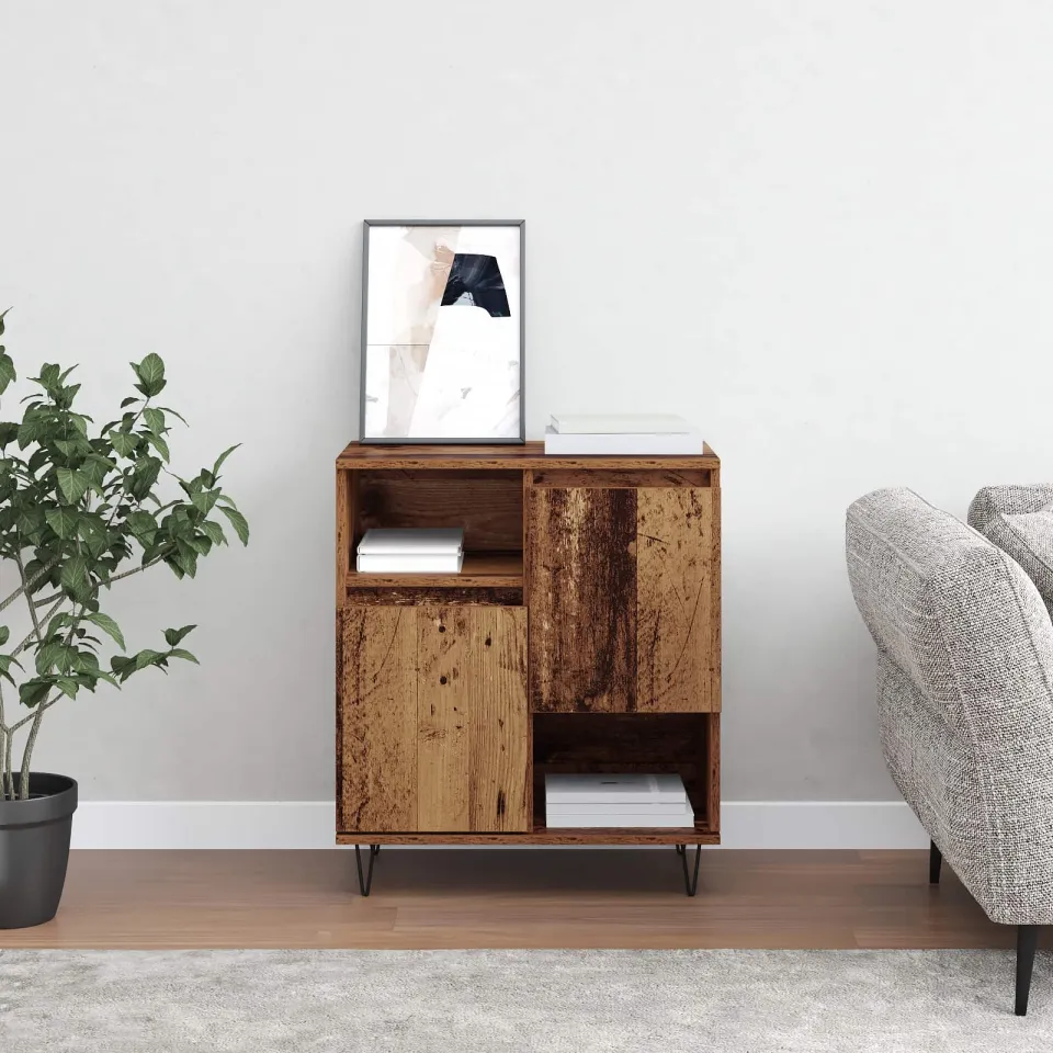 vidaXL Dressoir Oudhout 60 x 35 x 70 cm bruin, foto 3