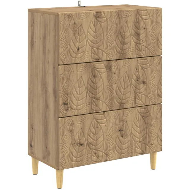 vidaXL Ladekast - 66 - x - 34,5 - x - 90 - cm - Bewerkt - hout - Artisanaal - eiken Artisanaal eiken