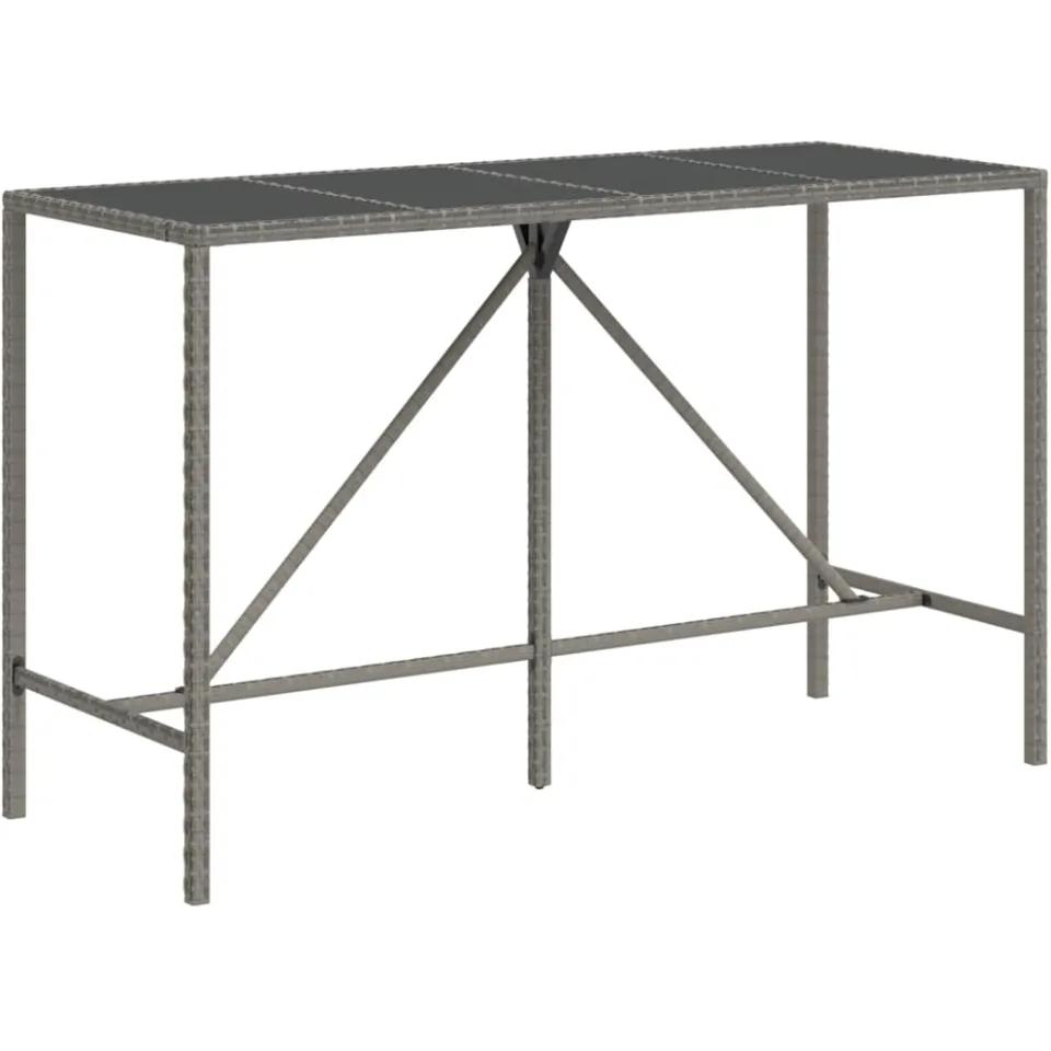 vidaXL 9-delige Tuinbarset met kussens poly rattan grijs, foto 4